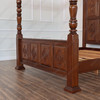 Light Walnut Canopy Bed w/ Diamond Paneled Headboard