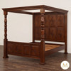Mahogany Canopy Bed w/ Diamond Paneled Headboard