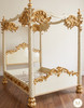 French Baroque Rococo Hand-Carved Canopy Bed