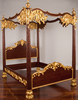 French Baroque Rococo Hand-Carved Canopy Bed