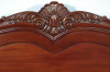 Mahogany Distressed Bed w/ Carved Accents