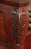 Mahogany Distressed Bed w/ Carved Accents