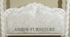 Antiqued White Carved Four Post Canopy Bed