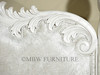 Antiqued White Carved Four Post Canopy Bed