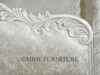Antiqued White Carved Four Post Canopy Bed