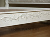Antiqued White Carved Four Post Canopy Bed