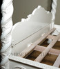 Antiqued White Carved Four Post Canopy Bed