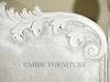 Antiqued White Carved Four Post Canopy Bed