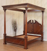 Walnut Roman Four Post Canopy Bed (Queen)