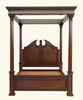 Walnut Roman Four Post Canopy Bed (Queen)