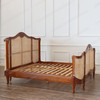 Pecan Cane Rattan Country Farmhouse Bed