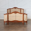 Pecan Cane Rattan Country Farmhouse Bed