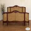 Pecan Cane Rattan Country Farmhouse Bed