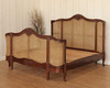 Pecan Cane Rattan Country Farmhouse Bed
