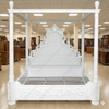 Solid Mahogany White Finish Ca King Canopy Poster Bed
