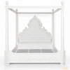 White Carved Four Poster Canopy Bed