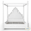 White Carved Four Poster Canopy Bed