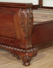 Walnut Baroque Platform Queen Bed