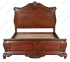 Walnut Baroque Platform Queen Bed