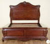 Mahogany Distressed Louis Philippe Manor Sleigh Bed