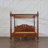 Walnut Queen Anne Four Post Canopy Bed