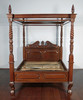 Walnut Queen Anne Four Post Canopy Bed