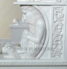 White Neoclassical Empire Revival Hand-Carved Bed