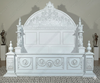 White Gothic Ornate Heavily Carved Bed