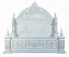White Gothic Ornate Heavily Carved Bed
