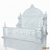 White Gothic Ornate Heavily Carved Bed