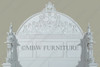 White Neoclassical Empire Revival Hand-Carved Bed