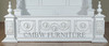 White Neoclassical Empire Revival Hand-Carved Bed