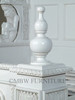White Neoclassical Empire Revival Hand-Carved Bed