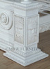 White Neoclassical Empire Revival Hand-Carved Bed