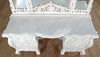 Antiqued White French Rococo Vanity Mirror Dresser