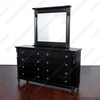 Distressed Black 8 Drawer Dresser Chest w/ Mirror