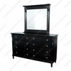 Distressed Black 8 Drawer Dresser Chest w/ Mirror