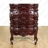 Dark Mahogany French Rococo 6-Drawer Chest