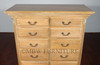 Solid Teak 12 Drawer Dresser Chest