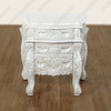 Antiqued White Rococo Nightstand / Bedside Table/Chest