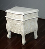 Antiqued White Rococo Nightstand / Bedside Table/Chest