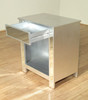 Distressed Silver Mirrored Nightstand Bedside Table w/ One Drawer