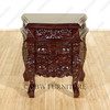 Solid Chocolate Mahogany French Rococo 3-Drawer Nightstand / Bedside Table/Chest