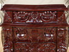 Solid Chocolate Mahogany French Rococo 3-Drawer Nightstand / Bedside Table/Chest