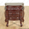 Solid Mahogany Rococo 3 Drawer Bedside Table Nightstand
