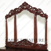 Dark Mahogany French Rococo Vanity Mirror Dresser