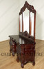 Dark Mahogany French Rococo Vanity Mirror Dresser