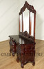 Dark Mahogany French Rococo Vanity Mirror Dresser