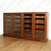 11ft Mahogany Bookcase w/ 4 Lockable Glass Doors