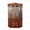 Walnut Rococo China Curio Display Cabinet Hutch